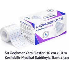 Bezos Su Geçirmez Yara Flasteri 10 cm x 10 M Kesilebilir Medikal Sabitleyici Bant 1 Adet
