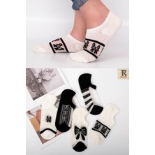 Kadın Desenli Tül Çorap 5 Çift