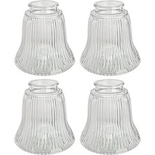 Starseven Aspen Creative 23080-4A Geçişli Şeffaf Fitilli Tavan Vantilatörü Yedek Cam Gölge, 6,5 cm Takıcı, 10