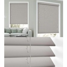 YS Perde Tasarım Wooden Blinds %100 Doğal Ahşap Jaluzi Perde , 50MM Alüminyum Kasalı Yüksek Kaliteli - Gri (M.i) GRI/Mİ104