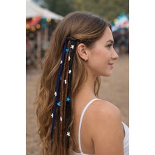 Yk Çıtçıtlı Üçlü Rasta Toka Lacivert Kahve Siyah Boncuklu | Kolay Tak Çıkar Festival & Günlük