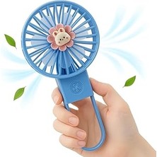 Starseven Coverzone Taşınabilir Mini USB Fan LED Işıklı Masa Üstü 3 Kademeli Dahili Işık Şarj Edilebilir Mini