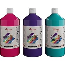 Starseven Red Mor, Fuşya, Turkuaz Akrilik Boya 3'lü Set 3X1000 gr