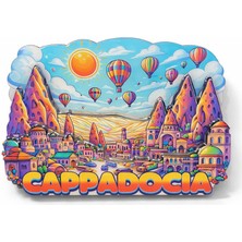 EkoAlışverişDünyam Kapadokya Temalı Ahşap Buzdolabı Magneti Model 4