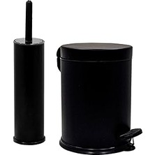 Starseven Eko Serisi Ayak Basmalı Özellikli 2'li Banyo Seti 3 Litre Kovası ve Kolozet Fırçası Paslan