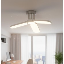 Meli Collection 3 Kanatlı Katlanabilir Pervane Tipi LED Ampul - 24W E27 Duy Beyaz Işık - Modern Tasarruf Lambası