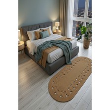 Comfort Craft Çiçek Desenli Jüt Polip Halı - Çift Taraflı Oval Kilim - Tüm Ölçüler