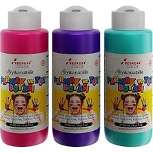 Starseven Red Mor, Fuşya, Turkuaz Parmak Boyası 3'lü Set 3X120 ml