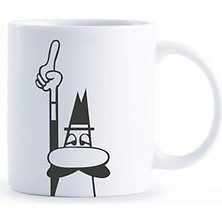 Starseven - Kupa - Mug - 250ML - Ikonik Bıyıklı Adam Desenli - Porselen