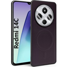 CepStok Xiaomi Redmi 14C Kılıf Magsafe Karbonfiber Desenli Silikon Kapak