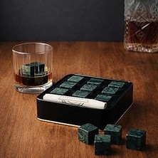 Starseven Perlotus Granit Eskitme Viski Taşı Metal Kutulu, Doğal, Sulandırmadan Soğutur (9 Adet) Yeniyıl Yılb