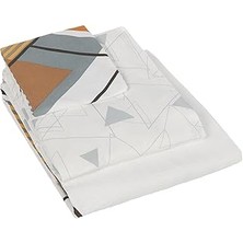 Starseven Dante Geometrik DESENLI%100 Pamuk Pike Takımı, Taba, Tek Kişilik