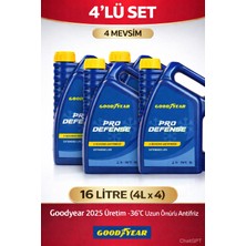 Motorx 2025 Üretim Goodyear Mavi Pro Defense Antifriz 4x4 16L -36°c 4 Mevsim Dörtlü Set