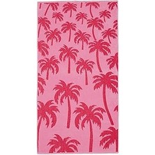 Starseven Kadın Kadın Palmiye Desenli Plaj Havlusu, Pembe, Tek Beden