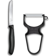 Starseven Victorinox Soyacak ve Sofra Bıçağı Seti, 2 Parça Siyah