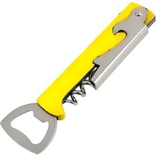 Starseven Sarı Çok Fonksiyonlu Tirbuşon ve Şişe Açacağı – Paslanmaz Çelik Dayanıklı 3’ü 1 Arada Şarap ve Kaps