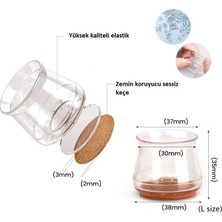 NW NessiWorld 4'lü Keçeli Şeffaf Silikon Sandalye Ayak Koruyucu Seti