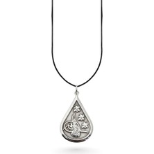 Oya Silver Osmanlı Tuğralı Damla Motifli Otantik Kolye 4x2.4 cm [OYSY200]