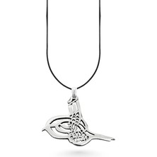 Oya Silver Iri Gümüş Osmanlı Tuğra Kolye Ucu 4.2x4.7 cm [OYSY198]