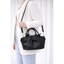 bahwar Kadın Mini El ve Omuz Çantası Düğümlü Sap Detaylı Fermuarlı Günlük Şık Çanta