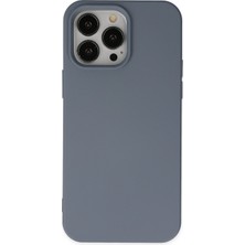 Gtc iPhone 14 Pro Max ile Uyumlu Lüx Premium Silikon Lansman Kapak & Kılıf - Taş Grisi
