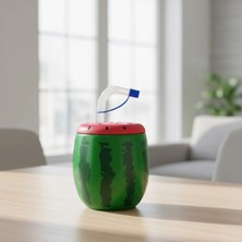 Aylina Mey Ithalat®  Karpuz Model Kendiliğinden Pipetli 900 ml Suluk, Matara