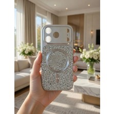 KumOziShop iPhone 17 Pro Uyumlu Magsafe Özellikli Kamera Korumalı Elmas Taşlı Premium Kılıf