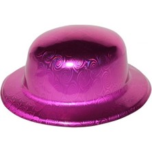 Vexor Pembe Renk Hologramlı Plastik Yuvarlak Melon 27X24 cm