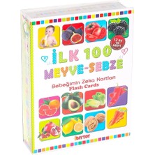 Aylina Mey Ithalat® 1765 Flash Card Ilk 100 Meyveler Eğitici Kartlar