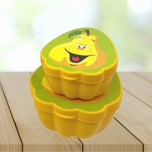 Aylina Mey Ithalat®  2'li Iç Içe Geçebilen Armut Model Saklama ve Beslenme Kabı Seti (550 ml + 250 Ml)