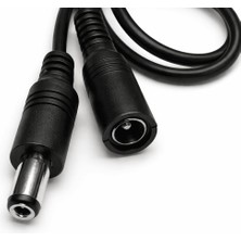 Ledarmy DC 5.5x2.1mm Erkek Dişi Soket Kablo DC Güç Uzatma Kablosu 12V 24V Adaptör Jak Konnektör CCTV LED Şerit Uyumlu (1 Erkek + 1 Dişi Set)