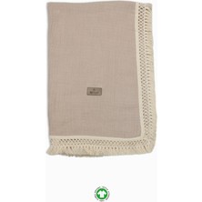 NessiWorld Organik Müslin 80X90 Fistolu Battaniye 70112 Bej