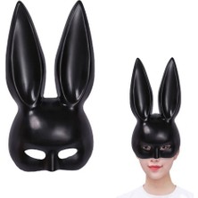 Vexor Siyah Renk Ekstra Lüks Uzun Tavşan Maskesi 35X16 cm