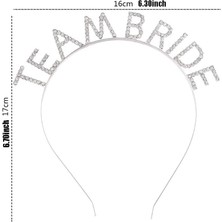 Aylina Mey Ithalat® Gümüş Kaplama Kristal Taşlı Team Bride Taç 16X17 cm