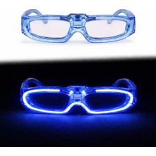 Vexor Mavi LED Işıklı Parti Gözlüğü 3 Modlu – Glow &amp; Gece Eğlence Gözlüğü