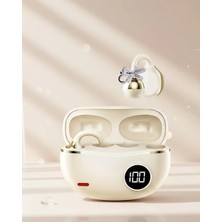 Makay Zarif Tasarımlı Kablosuz Bluetooth Kulaklık Uzun Pil Ömrü 2 Kurdele Küpe Hediyeli