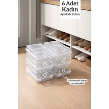 Funny Life Gondol 12'li Bayan Şeffaf Ayakkabı Kutusu - Hava Kanallı , Kilitlenebilir , Istiflenebilir Organizer