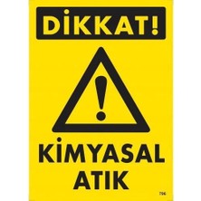 Aylina Mey Ithalat® Dikkat Kimyasal Atık Uyarı Levhası 25X35 KOD:796