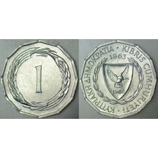 Banknoting Kıbrıs Cumhuriyeti 1 Mil 1963 Çilaltı.