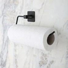 Aylina Mey Ithalat®  Kendiliğinden Yapışkanlı Siyah Paslanmaz Metal Rulo Havluluk Aparat