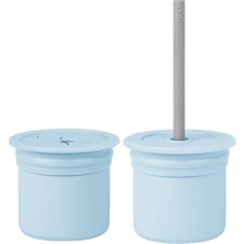 Aylina Mey Ithalat®   pipetli Silikon Bardak Seti Mineral Blue / Powder Grey