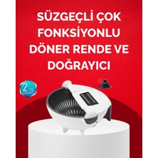 Aylina Mey Ithalat® Döner Mekanizmalı Sebze Doğrayıcı Hazneli Rende