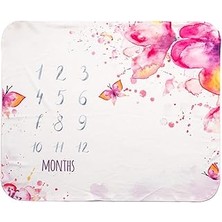 SHC4200 Suluboya Tasarımlı Doğum Hediyesi Aylık Konsept Fotoğraf Battaniyesi 100X120 cm