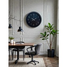 Aylina Mey Ithalat® Classic Black Zarif 40 cm Metal Duvar Saati