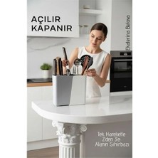 Aylina Mey Ithalat® Akıllı Sürgülü Bıçaklık ve Kaşıklık Organizeri - Ayarlanabilir Tezgah Üstü Mutfak Düzenleyici