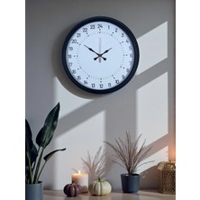 Aylina Mey Ithalat® Siyah 40 cm Metal 24 Saat Göstergeli Özel Tasarım Duvar Saati