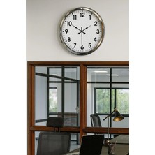Aylina Mey Ithalat® Krom Şıklık 52 cm Metal Modern Duvar Saat