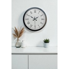 Aylina Mey Ithalat® 40 cm Siyah Metal Retro Duvar Saati