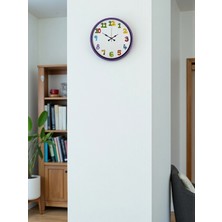 Aylina Mey Ithalat® 36 cm Mor Çocuk Odası Duvar Saati