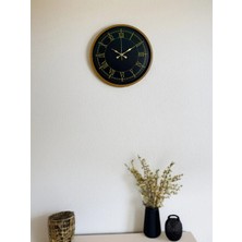 Aylina Mey Ithalat® 36 cm Kahverengi Gold Roma Rakamlı Duvar Saati